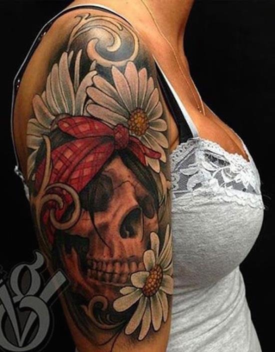 多款各式样的骷髅头纹身图案