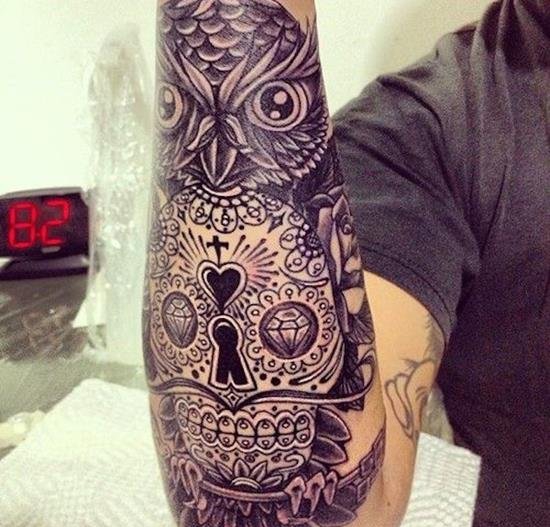 多款各式样的骷髅头纹身图案