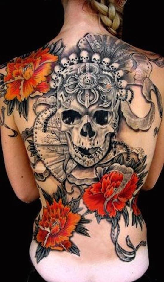 多款各式样的骷髅头纹身图案