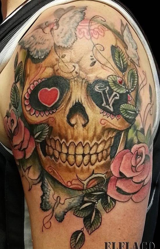 多款各式样的骷髅头纹身图案