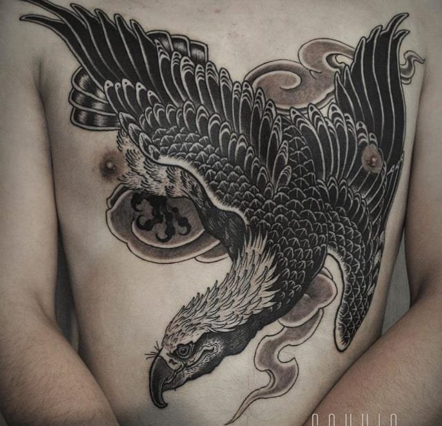 大胆霸气的大面积黑色纹身图案来自Gakkin