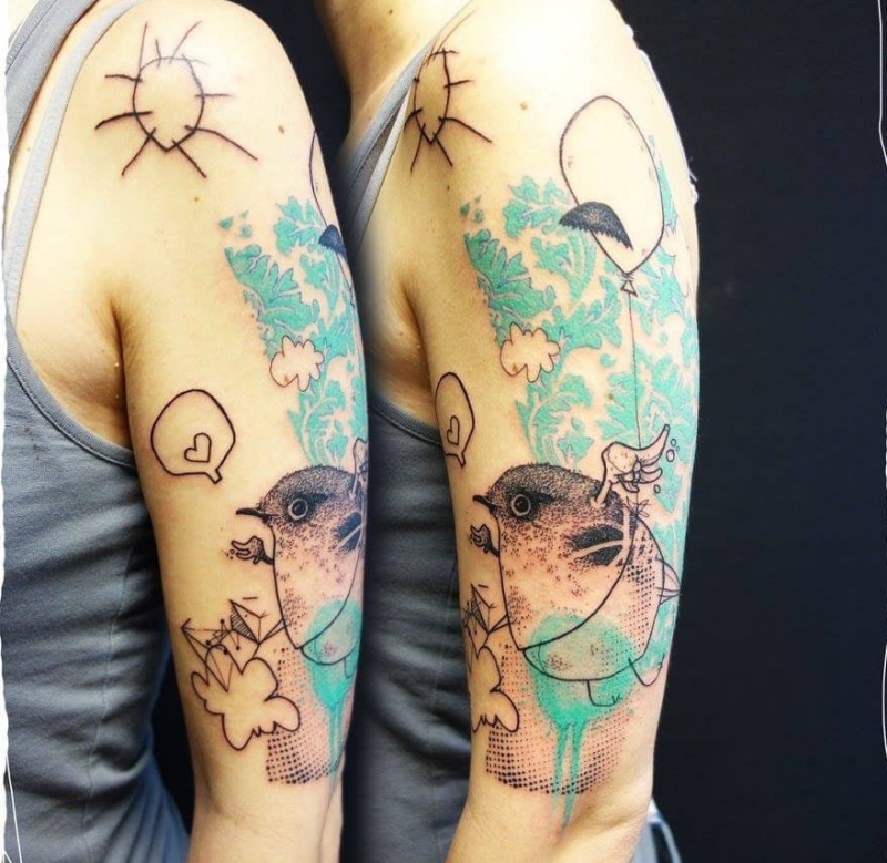 有些古怪的抽象纹身图案来自科菲