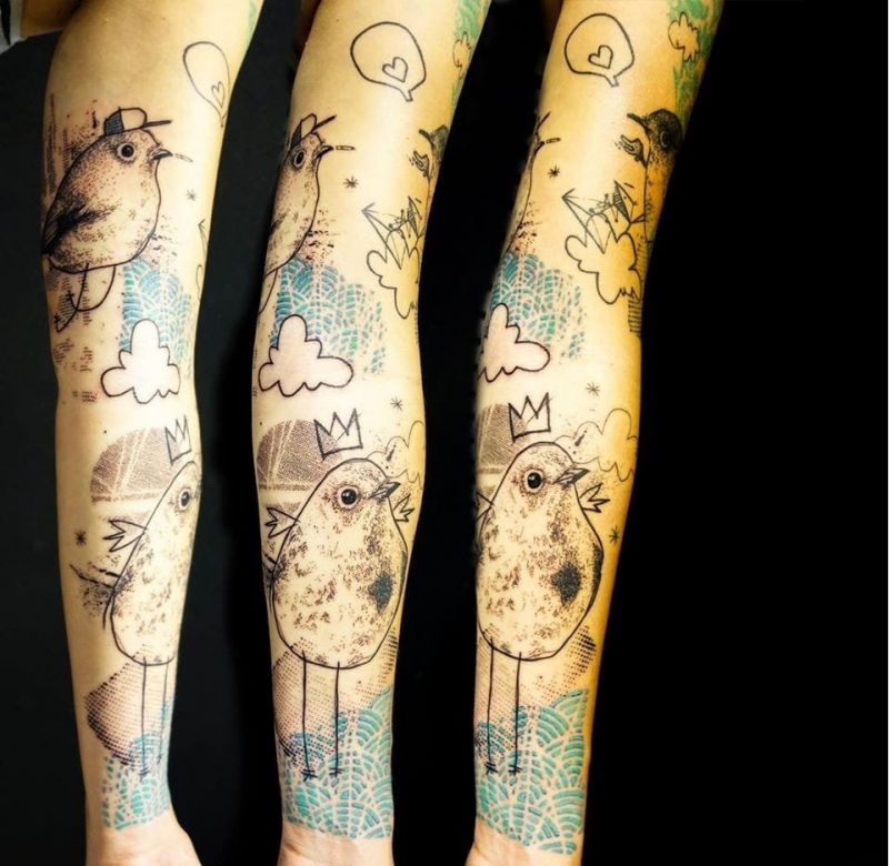 有些古怪的抽象纹身图案来自科菲