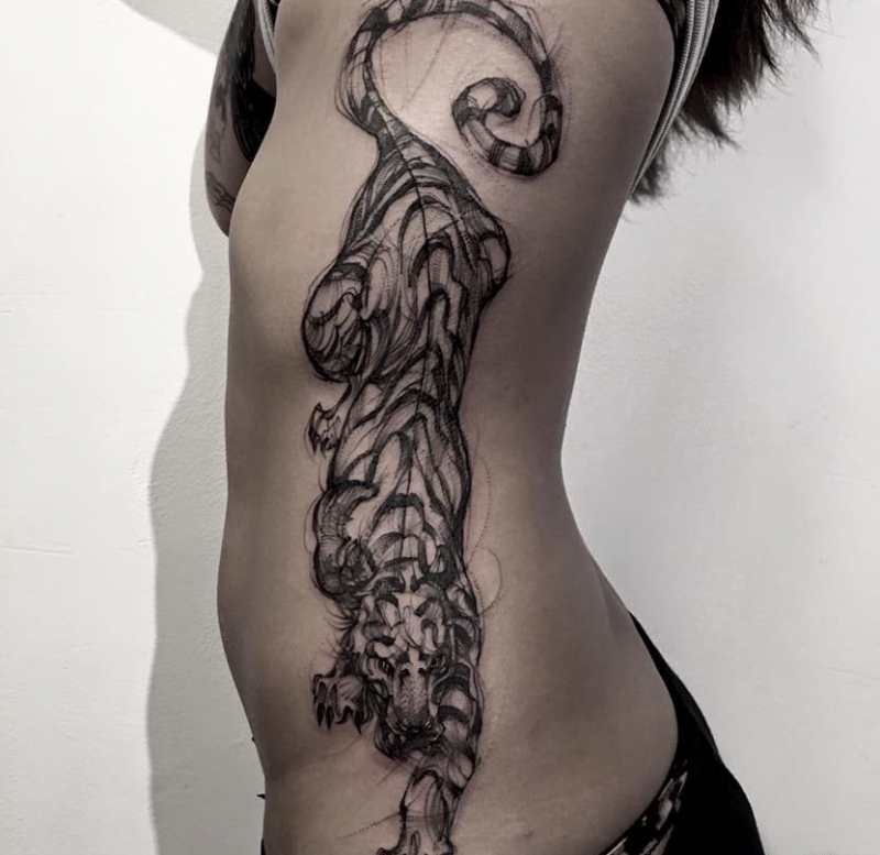 粗糙抽象的现代风格纹身图案