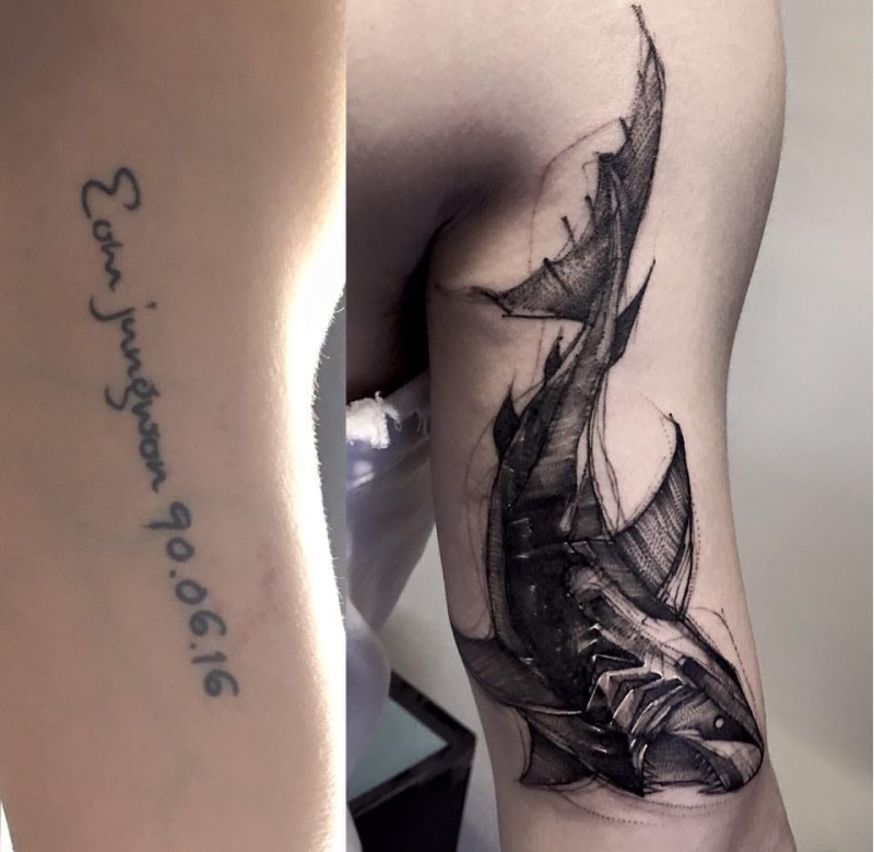 粗糙抽象的现代风格纹身图案