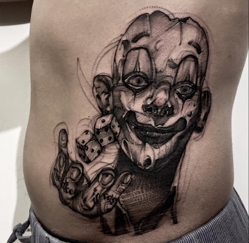 粗糙抽象的现代风格纹身图案