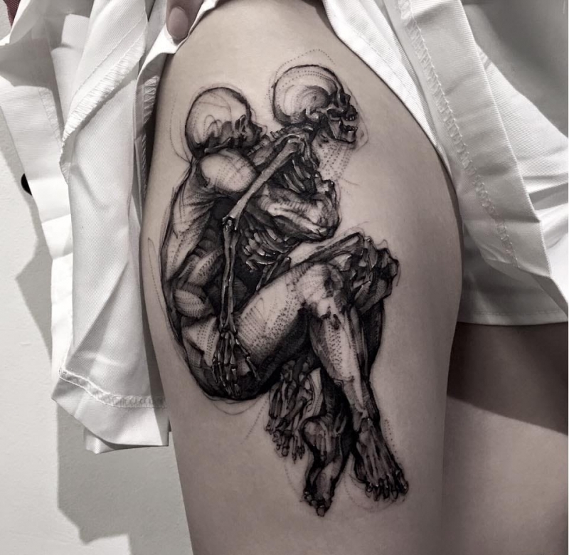 粗糙抽象的现代风格纹身图案