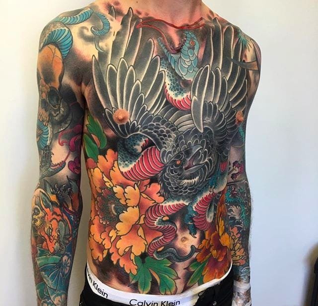 漂亮的日本风格纹身图案