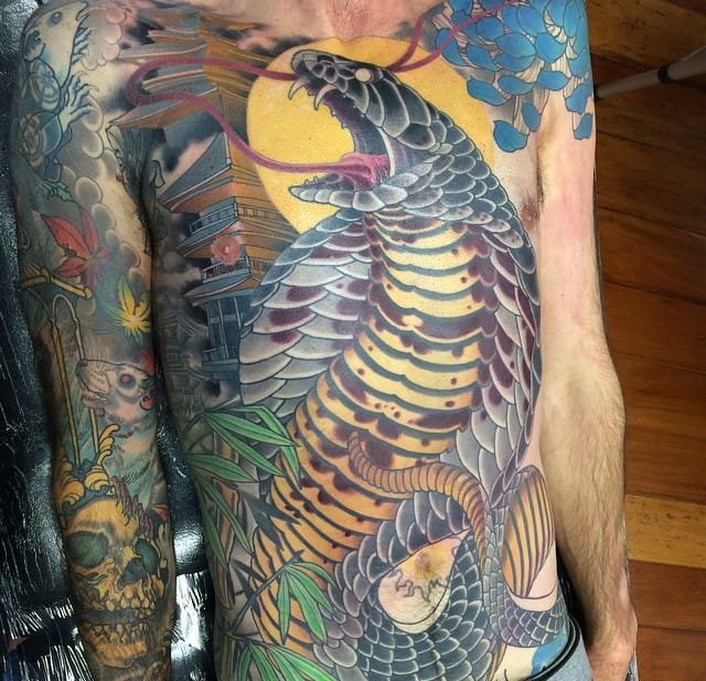 漂亮的日本风格纹身图案