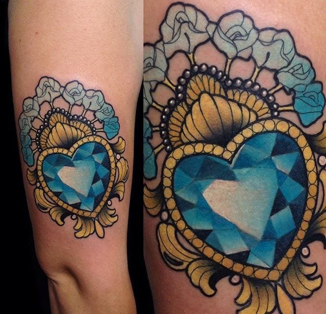 漂亮耀眼的宝石纹身图案