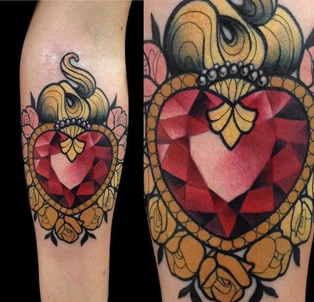 漂亮耀眼的宝石纹身图案