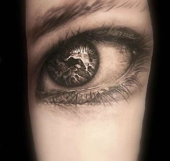 一组3d写实眼睛系列纹身图案很逼真