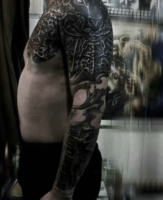 超级完美无瑕的个性半甲纹身图案