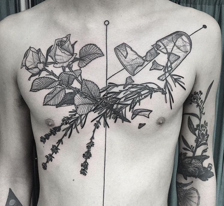 花色精美线条画片照片全身纹身