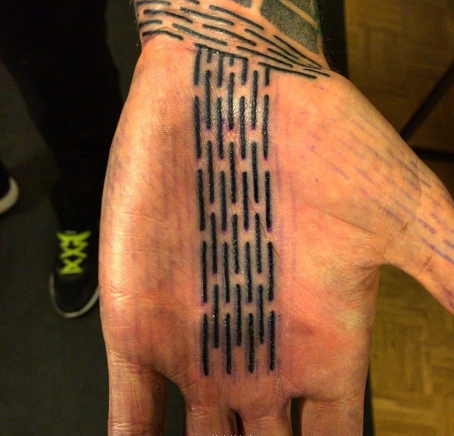 潮流时尚双手掌心图腾纹身刺青
