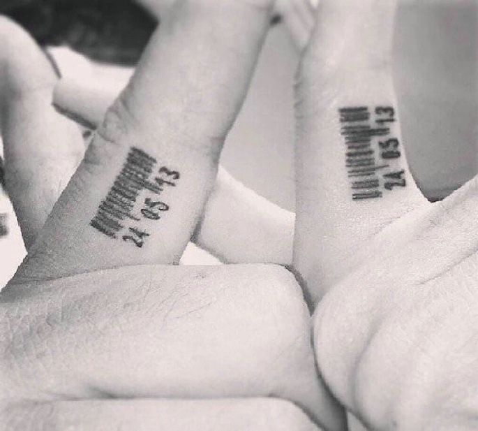 一组简约而不简单的情侣纹身图案