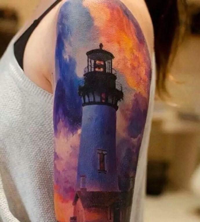 两款好看的手臂彩绘纹身图案