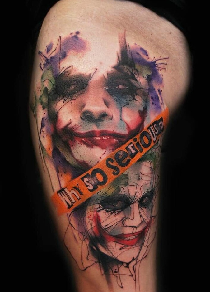 一组几何点刺线条水墨纹身完美结合