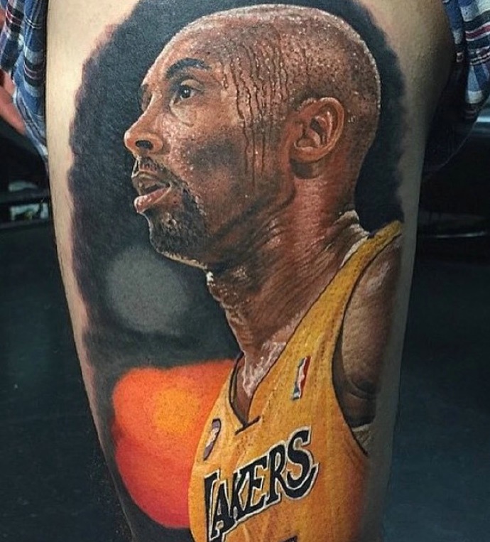 一组逼真的3d体育运动员纹身图案