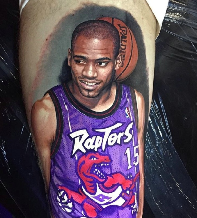 一组逼真的3d体育运动员纹身图案