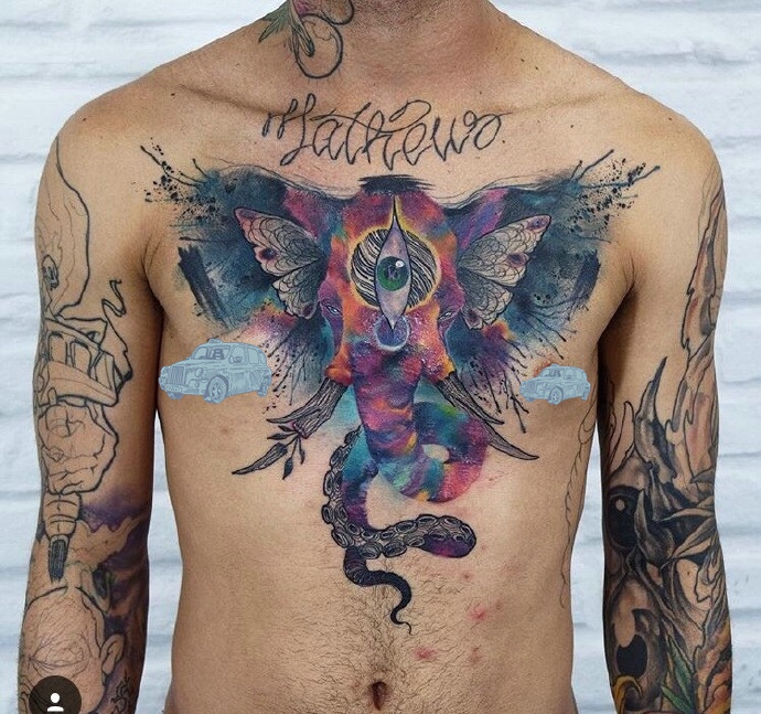 一组水彩图腾纹身图案很炫酷