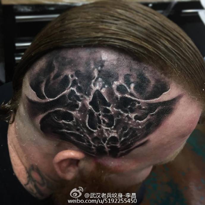 一组特别霸气的3d头部纹身图案