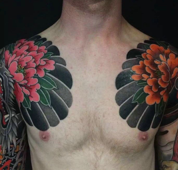 三款超级有男人味的双半甲纹身图案