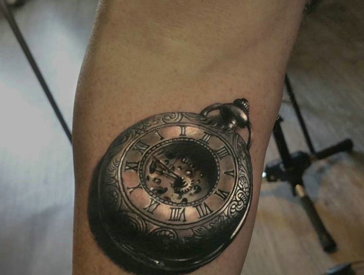 手臂3d机械纹身图案非常霸气