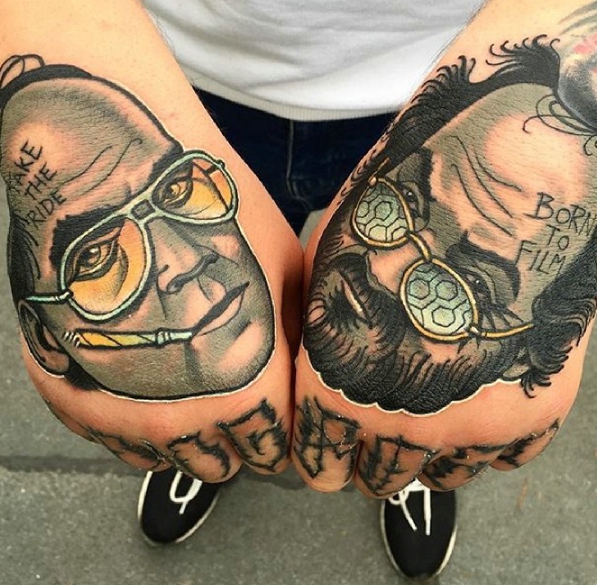 一组超级绚丽的多彩手背纹身图案