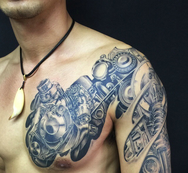 霸气的机械机器半甲纹身图案缩略频道推荐图
