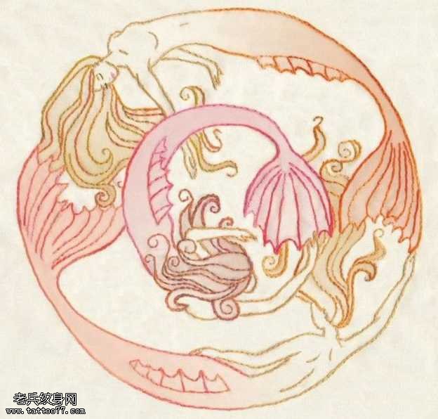 手稿双鱼座纹身图案