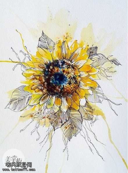 向日葵纹身图案