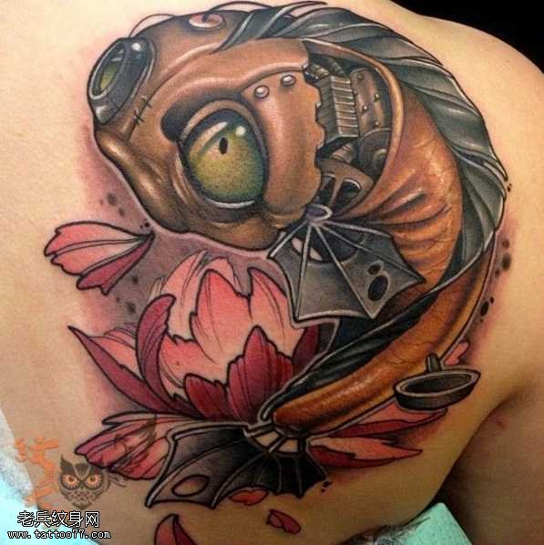 机械鱼纹身图案