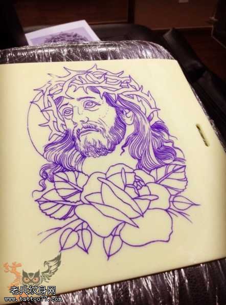 手稿耶稣纹身图案