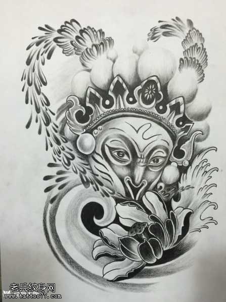 京剧大圣纹身图案