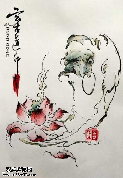 手稿修神纹身图案