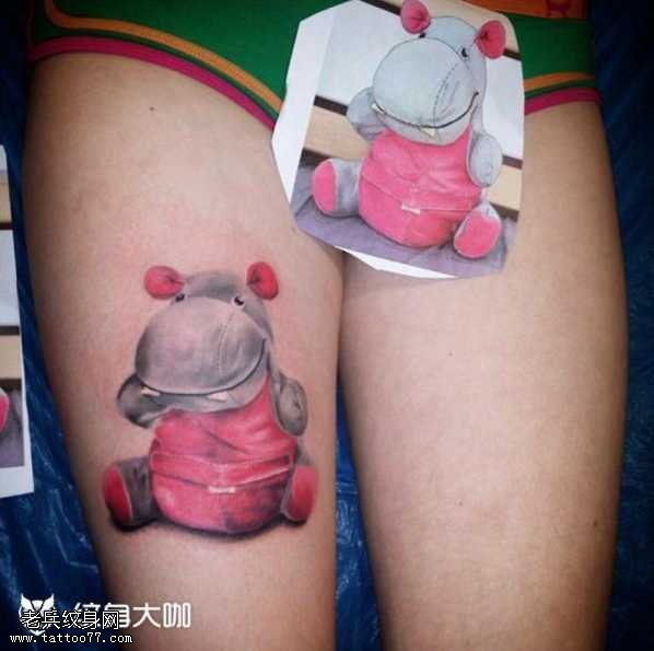 河马玩具纹身图案