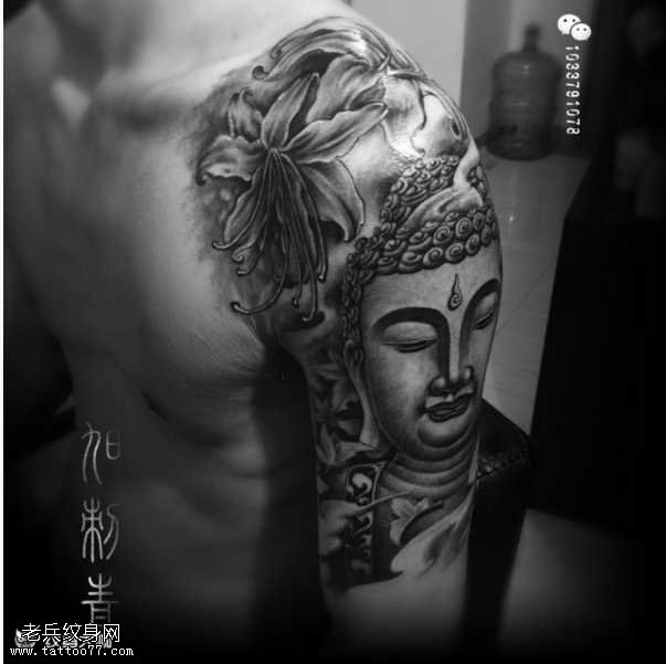 胳膊佛祖纹身图案