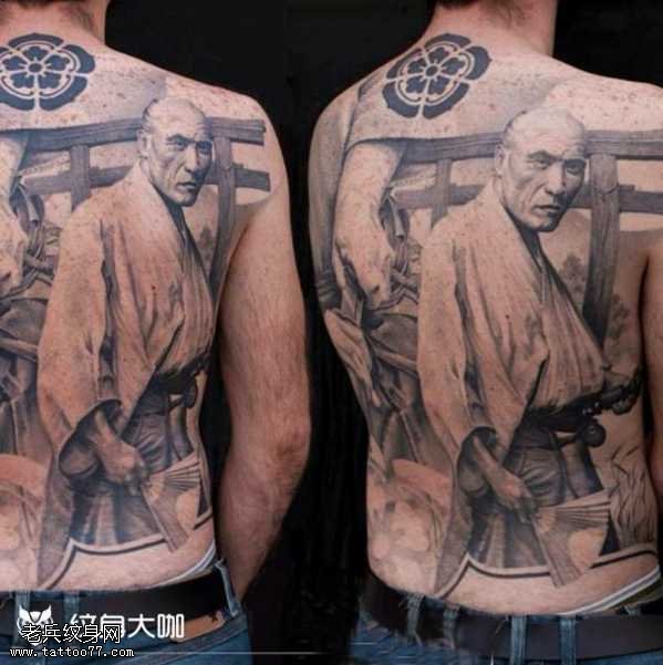 背部和尚纹身图案