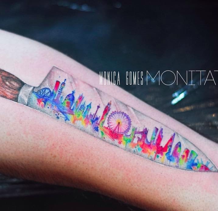 明亮而美丽的水彩画纹身图案来自莫妮卡戈麦斯