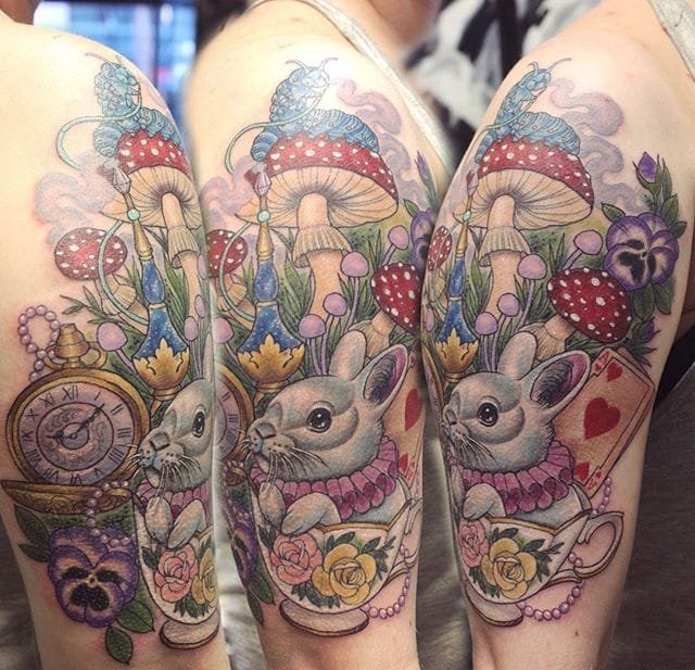 漂亮的新传统（Neo-traditional）纹身图案来自乔治娜