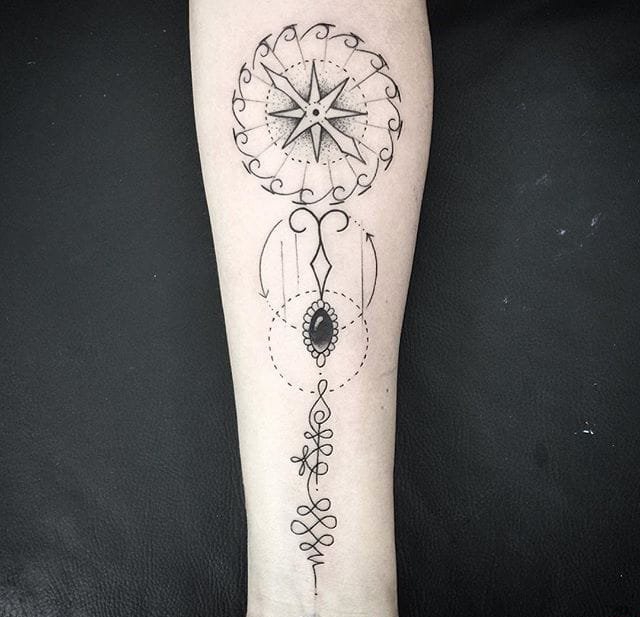 神奇的黑色极简主义风格纹身图案