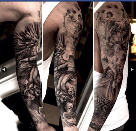 霸气男生手臂纹身图案