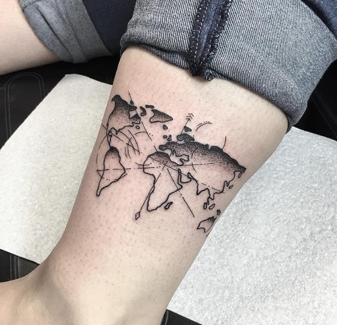 个性的地图纹身图案