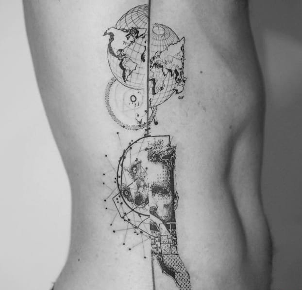 个性的地图纹身图案