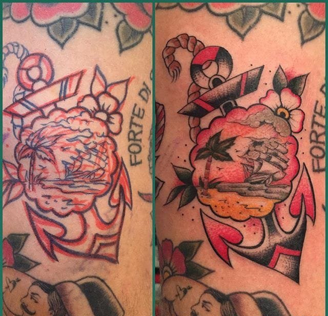 漂亮的传统纹身图案来自达维德安德烈奥利