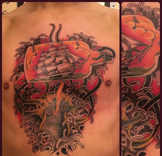 漂亮的传统纹身图案来自达维德安德烈奥利