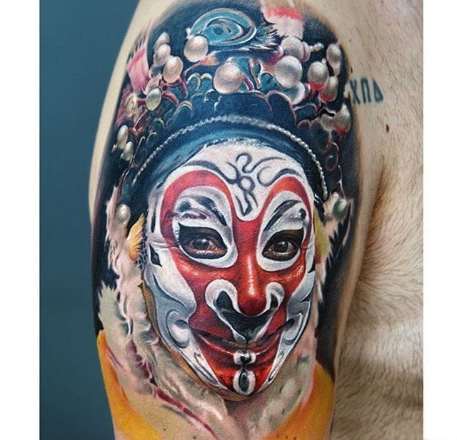 惊人的现实主义风格彩色纹身图案