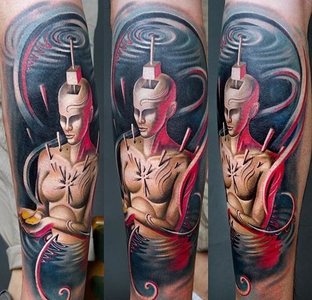 惊人的现实主义风格彩色纹身图案