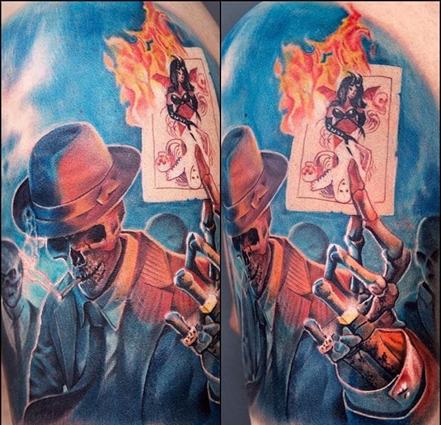 惊人的现实主义风格彩色纹身图案